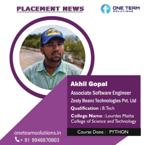 AKHIL GOPAL Placed Students