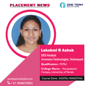 LEKSHMI R ASHOK Placed Students